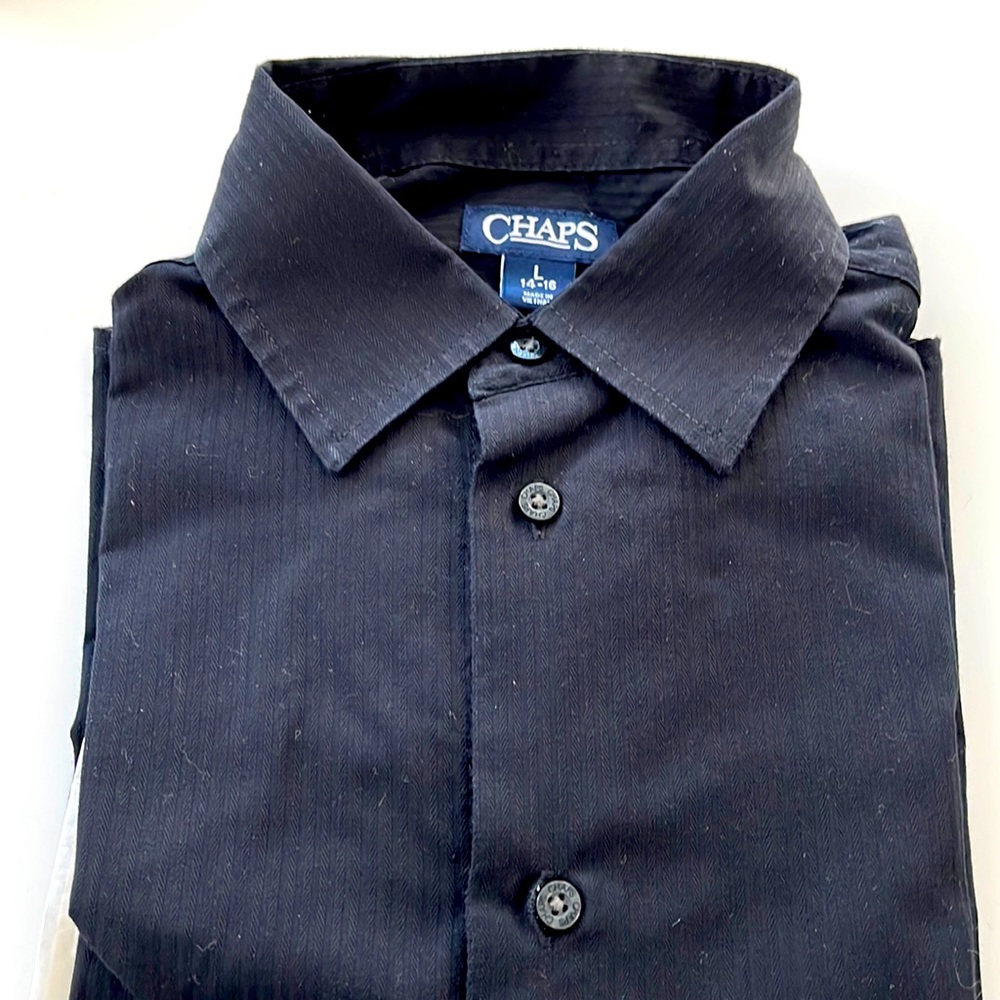 Chaps by Ralph Lauren long sleeve dress shirt. Black. Boys size 14-16.